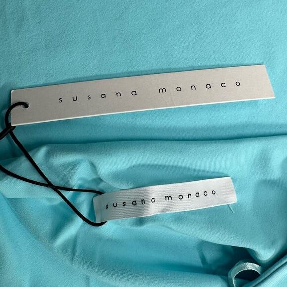 NWT | Susana Monaco | One Shoulder Cut Out Maxi Dress | Fresh Water | Medium - Picture 9 of 12